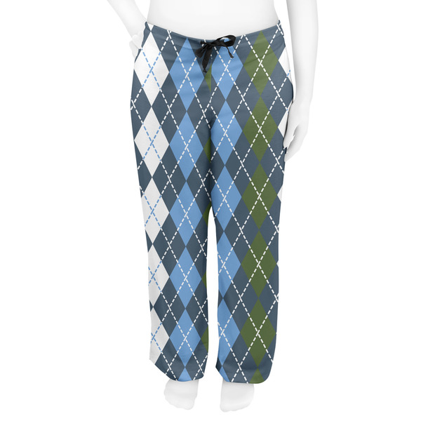 Blue Argyle Women's Pj on model - Front