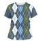 Blue Argyle Women's Crew T-Shirt - 2X Large