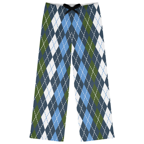 Custom Blue Argyle Womens Pajama Pants - XS