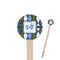 Blue Argyle Wooden 6" Stir Stick - Round - Closeup