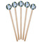 Blue Argyle Wooden 6" Stir Stick - Round - Fan View