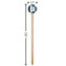 Blue Argyle Wooden 7.5" Stir Stick - Round - Dimensions