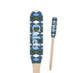 Blue Argyle Paddle Wooden Food Picks (Personalized)