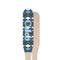 Blue Argyle Wooden Food Pick - Paddle - Single Sided - Front & Back
