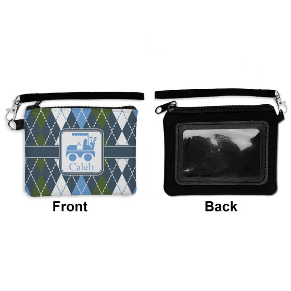 Blue Argyle Wristlet ID Cases - Front & Back