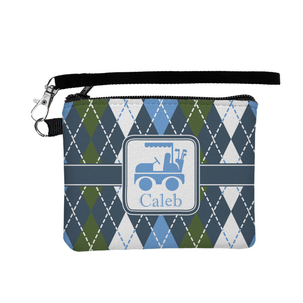 Custom Blue Argyle Wristlet ID Case w/ Name or Text