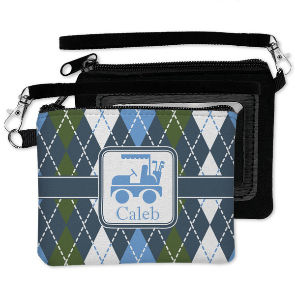 Blue Argyle Wristlet ID Cases - MAIN