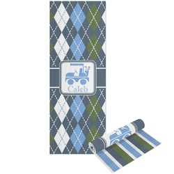Blue Argyle Yoga Mat - Printed Front and Back (Personalized)