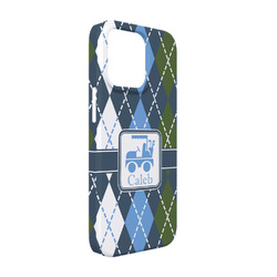 Blue Argyle iPhone Case - Plastic - iPhone 13 (Personalized)