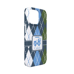 Blue Argyle iPhone Case - Plastic - iPhone 13 Mini (Personalized)