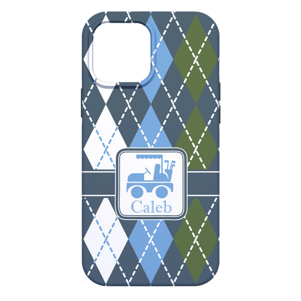 Blue Argyle iPhone 13 Pro Max Tough Case - Back