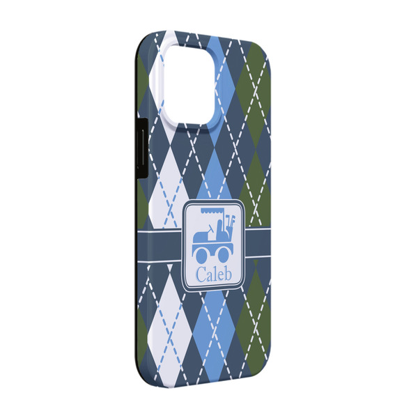 Custom Blue Argyle iPhone Case - Rubber Lined - iPhone 13 (Personalized)