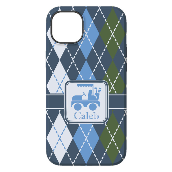 Blue Argyle iPhone 14 Plus Tough Case - Back