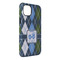 Blue Argyle iPhone 14 Pro Max Tough Case - Angle