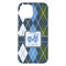 Blue Argyle iPhone 15 Plus Case - Back