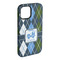 Blue Argyle iPhone 15 Plus Tough Case - Angle