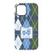 Blue Argyle iPhone 15 Pro Tough Case - Back