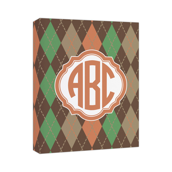 Custom Brown Argyle Canvas Print - 11x14 (Personalized)