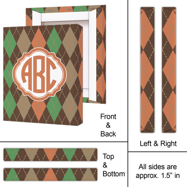 Brown Argyle 11x14 - Canvas Print - Approval