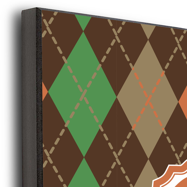 Brown Argyle 11x14 Wood Print - Closeup