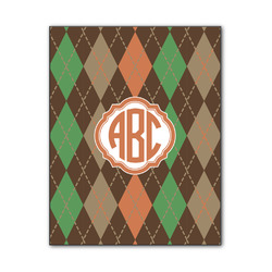 Brown Argyle Wood Print - 11x14 (Personalized)
