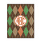 Brown Argyle Wood Print - 11x14 (Personalized)