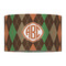 Brown Argyle 12" Drum Lampshade - FRONT (Fabric)