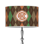 Brown Argyle 12" Drum Lamp Shade - Poly-film (Personalized)