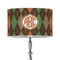 Brown Argyle 12" Drum Lampshade - ON STAND (Poly Film)