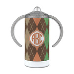 Brown Argyle 12 oz Stainless Steel Sippy Cup (Personalized)