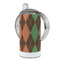 Brown Argyle 12 oz Stainless Steel Sippy Cups - FULL (back angle)