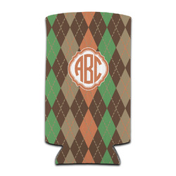 Brown Argyle Can Cooler (tall 12 oz) (Personalized)