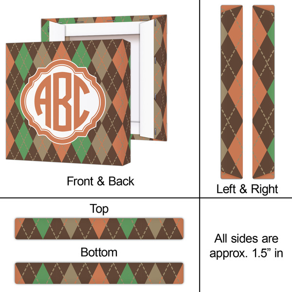 Brown Argyle 12x12 - Canvas Print - Approval