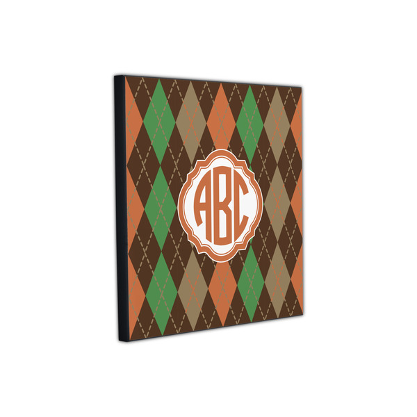 Brown Argyle 12x12 Wood Print - Angle View