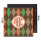 Brown Argyle 12x12 Wood Print - Front & Back View