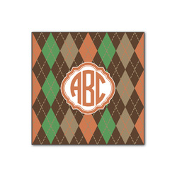 Brown Argyle Wood Print - 12x12 (Personalized)