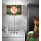 Brown Argyle 13 inch drum lamp shade - in room