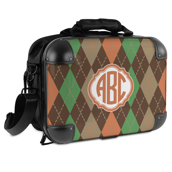 Custom Brown Argyle Hard Shell Briefcase - 15" (Personalized)