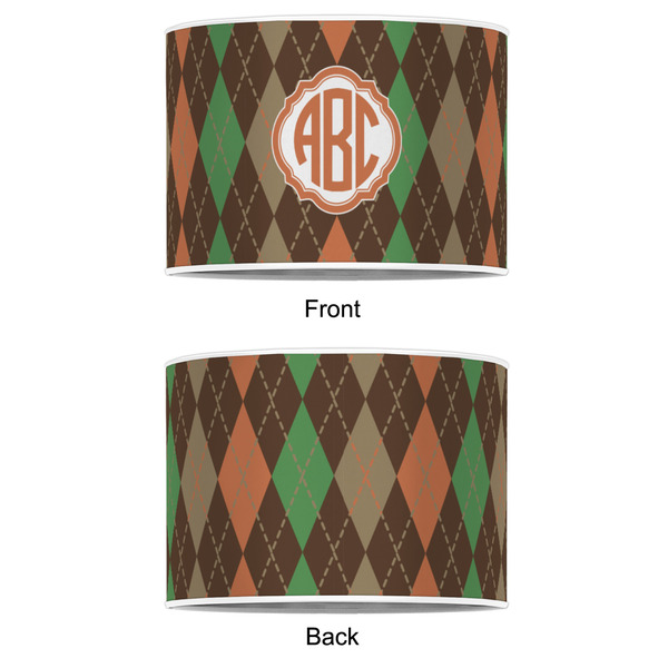 Brown Argyle 16" Drum Lampshade - APPROVAL (Poly Film)