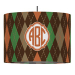 Brown Argyle Drum Pendant Lamp (Personalized)