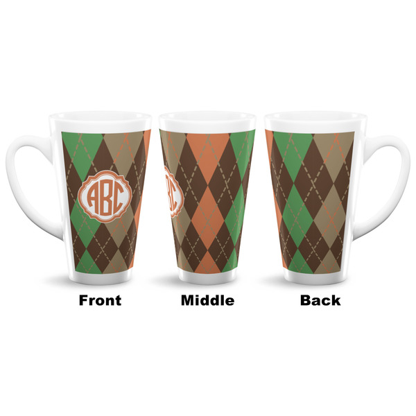 Brown Argyle 16 Oz Latte Mug - Approval