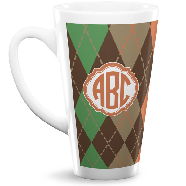Custom Brown Argyle Latte Mug (Personalized)