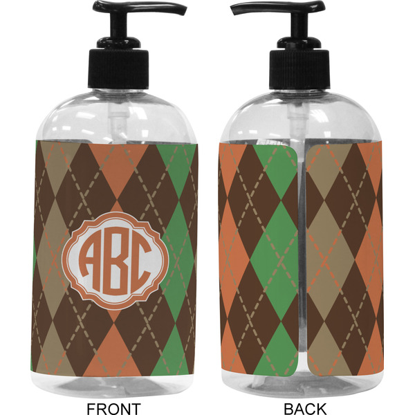 Brown Argyle 16 oz Plastic Liquid Dispenser (Approval) - Black