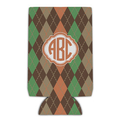Brown Argyle Can Cooler (16 oz) (Personalized)