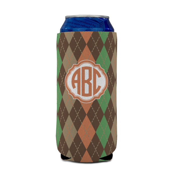 Brown Argyle 16oz Can Sleeve - FRONT (on can)