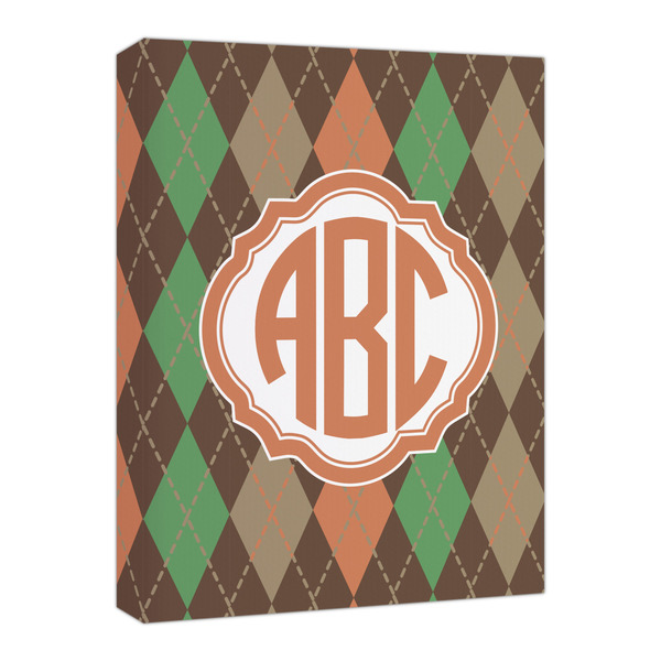 Custom Brown Argyle Canvas Print - 16x20 (Personalized)