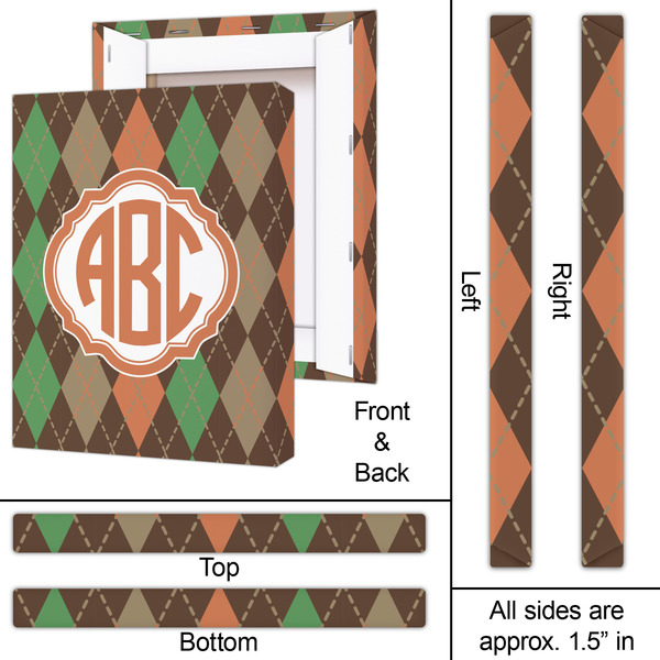 Brown Argyle 16x20 - Canvas Print - Approval