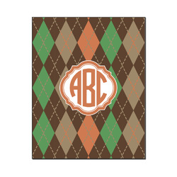 Brown Argyle Wood Print - 16x20 (Personalized)