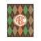 Brown Argyle Wood Print - 16x20 (Personalized)