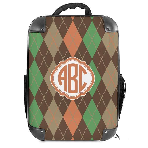 Custom Brown Argyle 18" Hard Shell Backpack (Personalized)